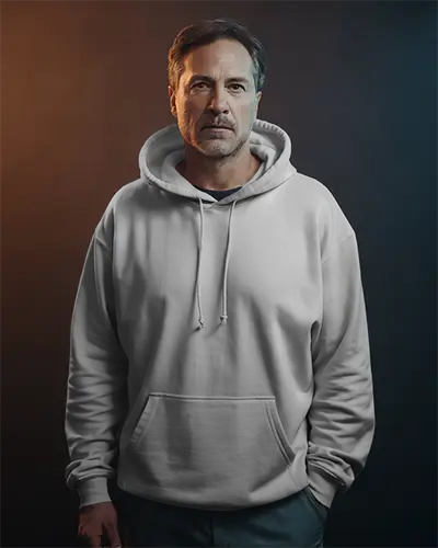 Stylish Urban Hoodie Mockup Showcasing Relaxed Sleeves And Functional Front Pouch Pocket