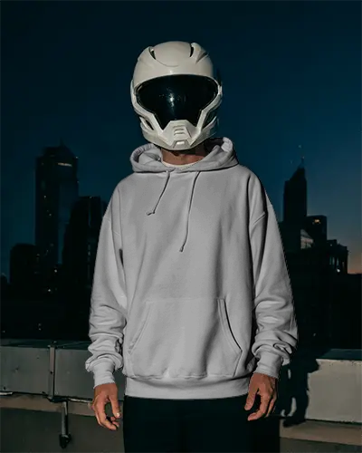 Night Bold Urban Hoodie Mockup Rooftop Setting Stylish Modern Brand Presentation Atmosphere