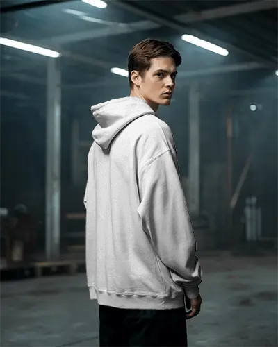 Urban Streetwear Hoodie Mockup For Men Loose Fit Oversized Design With Hood And Long Sleeves