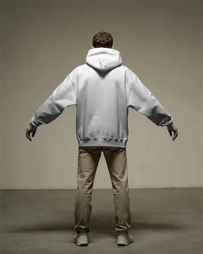 Casual Urban Style Hoodie Mockup Featuring Full Back View For Design Presentation
