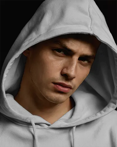 Realistic Closeup Hoodie Mockup With Drawstring And Textured Fabric Detail