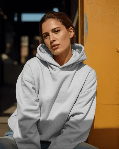 Urban Casual Womens Hoodie Mockup Simple Comfortable Daily Wear Fashion