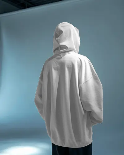 Cinematic Backview Hoodie Mockup Studio Light Fall On Fabric With Minimal Modern Vibe