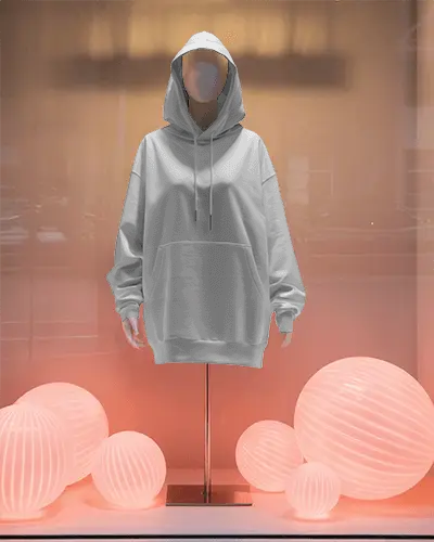 Long Sleeve Hoodie Mockup On Mannequin For Winter Wear And Sporty Urban Outfits Online