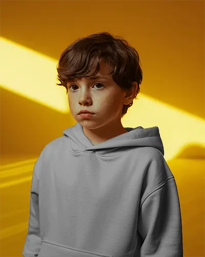 Comfortable Kids Hoodie Mockup For Youth Fashion Apparel And Custom Design Display