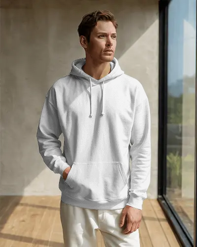 Soft Fabric Hoodie Mockup With Hip Length Cut Designed For Unisex Comfort And Casual Look