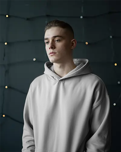 High Quality Minimalist Urban Hoodie Mockup For New Year Themed Clothing Designs