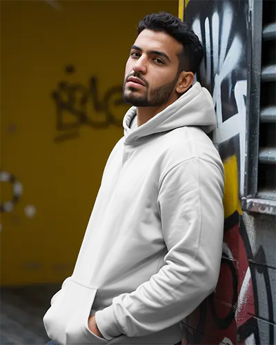 Urban Casual Hoodie Mockup For Men Relaxed Fit With Pocket And Hood Design