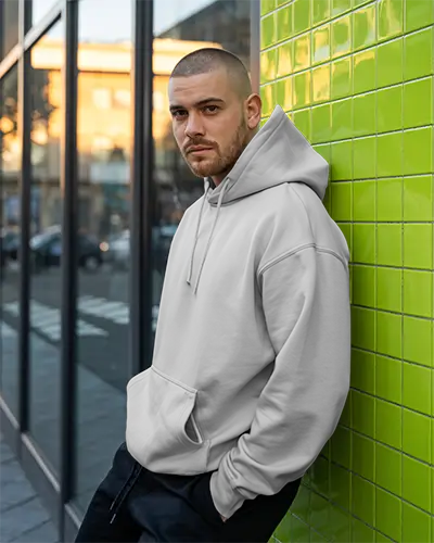 Urban Casual Hoodie Mockup For Men Streetwear Fashionable Apparel Design Presentation