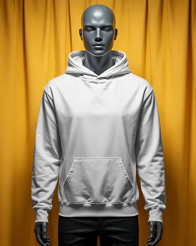 Yellow Curtain Studio Hoodie Mockup Mannequin Front Facing Clean Shot
