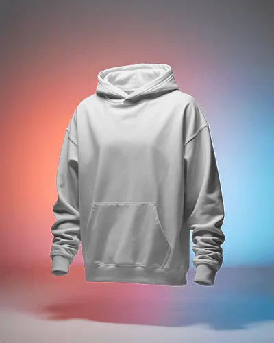 Floating Hoodie Mockup Minimal Gradient Background Soft Glow Effect