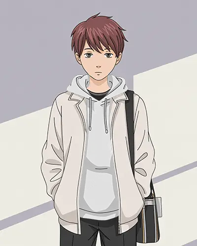 Modern Anime Hoodie Mockup Student Boy In Light Jacket Minimal Urban Setting