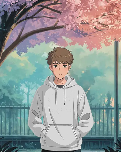 Stylish Simple Anime Hoodie Mockup With Pockets Ideal For Everyday Wear And Relaxed Fit