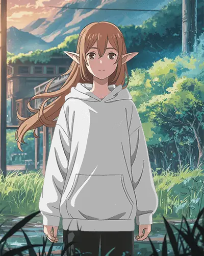 Premium Quality Minimalist Anime Hoodie Mockup Template For Apparel Brands Online Store And Designs