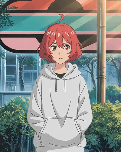 Cozy Casual Wear With Front Pocket Anime Hoodie Mockup Stylish Oversized Fit For All Seasons