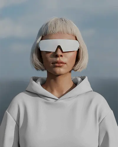 Futuristic Minimalist Hoodie Mockup For Modern Streetwear Urban Style Outfit Presentation