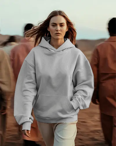 Cozy Soft Fabric Oversized Hooded Mockup For Modern Streetwear And Layered Outfits