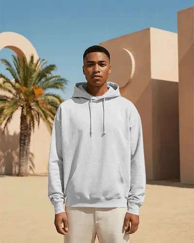 Comfortable Casual Hoodie Mockup With Adjustable Hood Drawstrings And Front Kangaroo Pocket