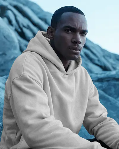 Cozy Casual Hoodie Mockup Men Outdoor Style Urban Fashion Clothing Brand Promotion