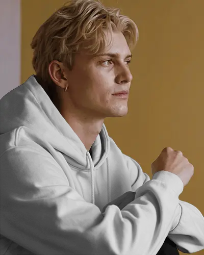 Premium Comfortable Urban Style Hoodie Mockup For Men With Adjustable Hood And Classic