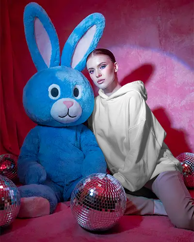 Cozy Soft Fabric Oversized Hoodie Mockup Perfect For Cool Weather Loungewear Fashion