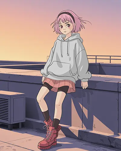 Urban Streetwear Oversized Anime Hoodie Mockup Comfortable Casual Fashion Trendy Youth Style