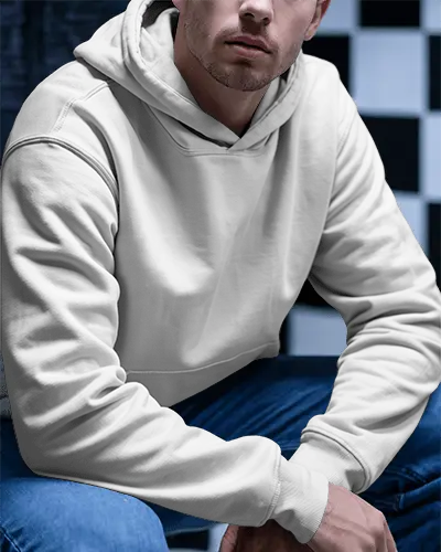Comfortable Casual Hoodie Mockup For Men Fashion Styled Apparel Photography Template