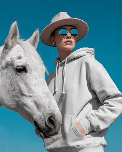 Stylish Hoodie Mockup With Relaxed Fit And Drawstring Hood For Modern Fashion Brands