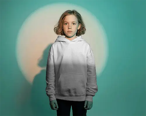 Youth Comfort Style Hoodie Mockup With Large Front Pouch Pocket Unisex Casual Wear Apparel