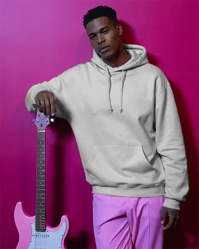 Modern Streetwear Hoodie Mockup With Drawstring Hood And Front Pocket For Men And Women