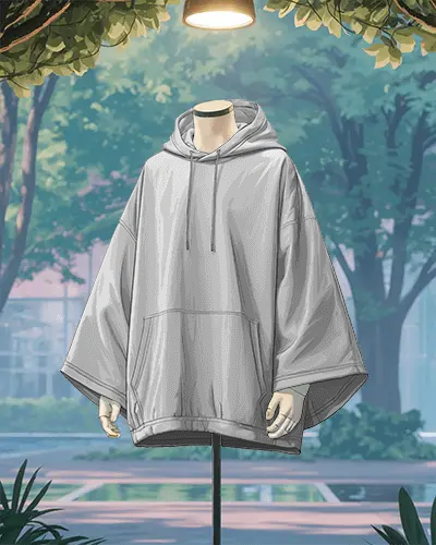 Cozy Oversized Hoodie Mockup With Pouch Pocket And Adjustable Drawstring Casual Wear Mockup