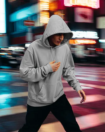 Urban Streetwear Hoodie Mockup With Hood Up For Custom Logo Or Design Display