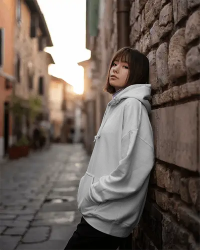 Urban Streetwear Hoodie Mockup With Relaxed Fit And Cozy Front Pocket Design Creative Style