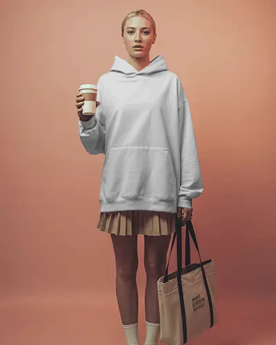 Modern Minimalist Hoodie Mockup With Relaxed Fit Ideal For Layering And Cool Weather