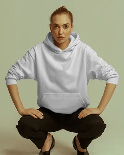 Trendy Basic Hooded Mockup With Ribbed Cuffs Perfect For Daily Casual Outfits