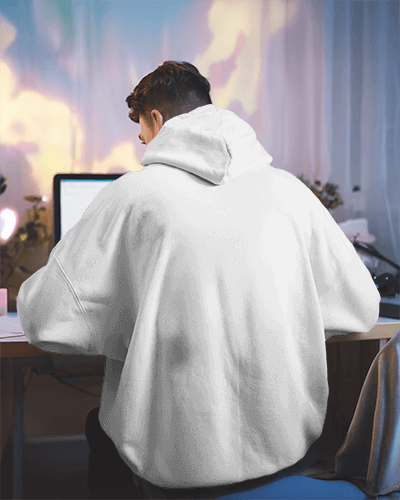 Horror Inspired Hoodie Mockup Male Model From Back Edgy Design For Urban Fashion Lovers