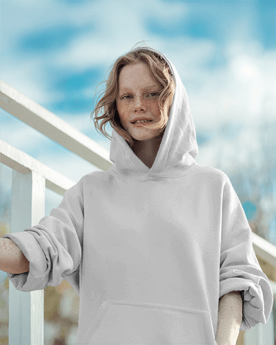 Casual Chic Hoodie Mockup Warm Toned Outdoor Look With Empowering Message