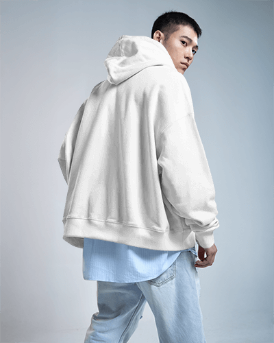 Aesthetic Hoodie Mockup Cool Tone Back View With Eye Catching Design