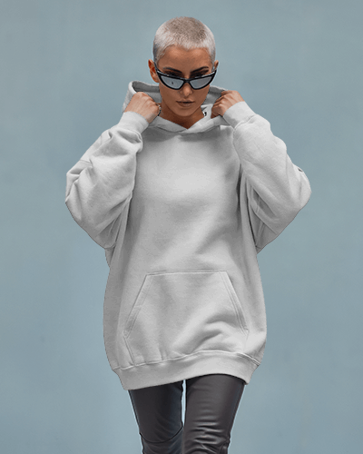 Urban Teal Hoodie Mockup Female Model With Wizard Design Street Fashion