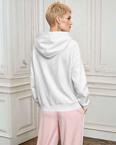 Eye Catching Emotional Monsters Green Hoodie Mockup Female Model Back Casual