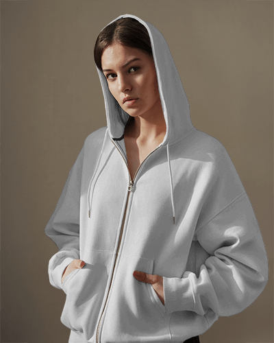 Vibrant Racing Cars On Rose Pink Hoodie Mockup Female Model Emphasizing Sporty Casual Wear