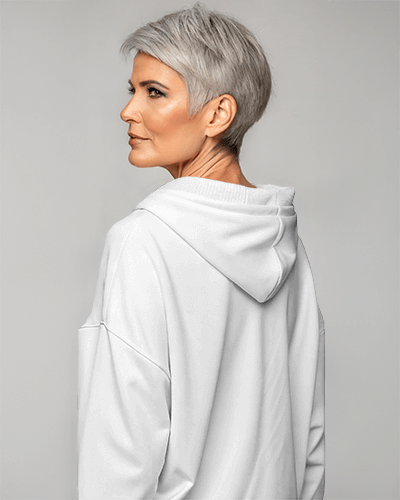 Mature Woman Green Hoodie Mockup Profile With Empowering Work Ethic Message