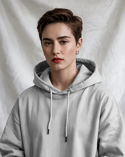 Pastel Pink Hoodie Mockup Female Model Holding Books On Campus Youthful And Academic Vibe 0497