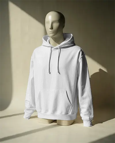 Minimalist Hoodie Mockup On Faceless Mannequin In Soft Shadow Light