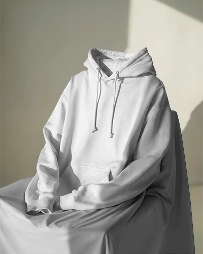 Elegant Hoodie Mockup On Draped Fabric Seat In Daylight Setting