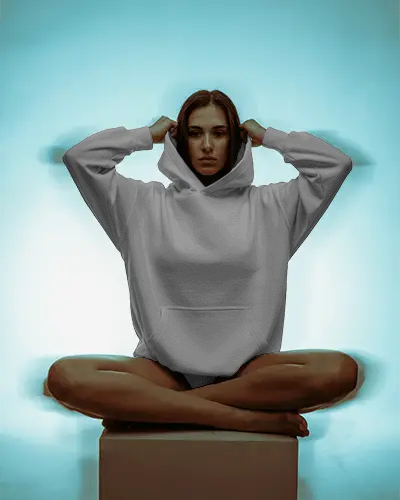 Relaxed Yoga Inspired Hoodie Mockup With Soft Backlit Studio Lighting