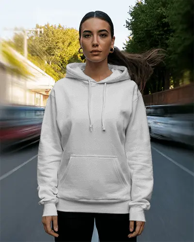 Womens Relaxed Fit Premium Hoodie Mockup For Streetwear Fashion Brand Promotion