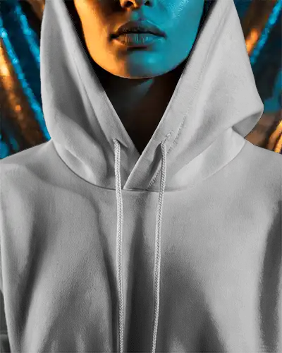 Stylish Plain Hoodie Close Up Mockup For Apparel Design And Fashion Brand Promotion