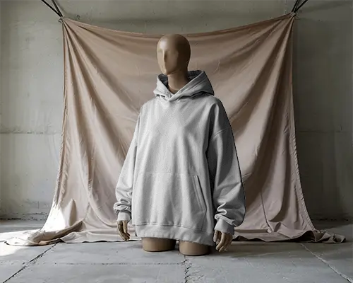 Stylish Comfortable Loose Fit Hoodie Mockup On Mannequin For Brand Display
