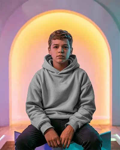 Stylish Youngster Hoodie Mockup Attire Casual Wear For Teens Modern Style Fashion